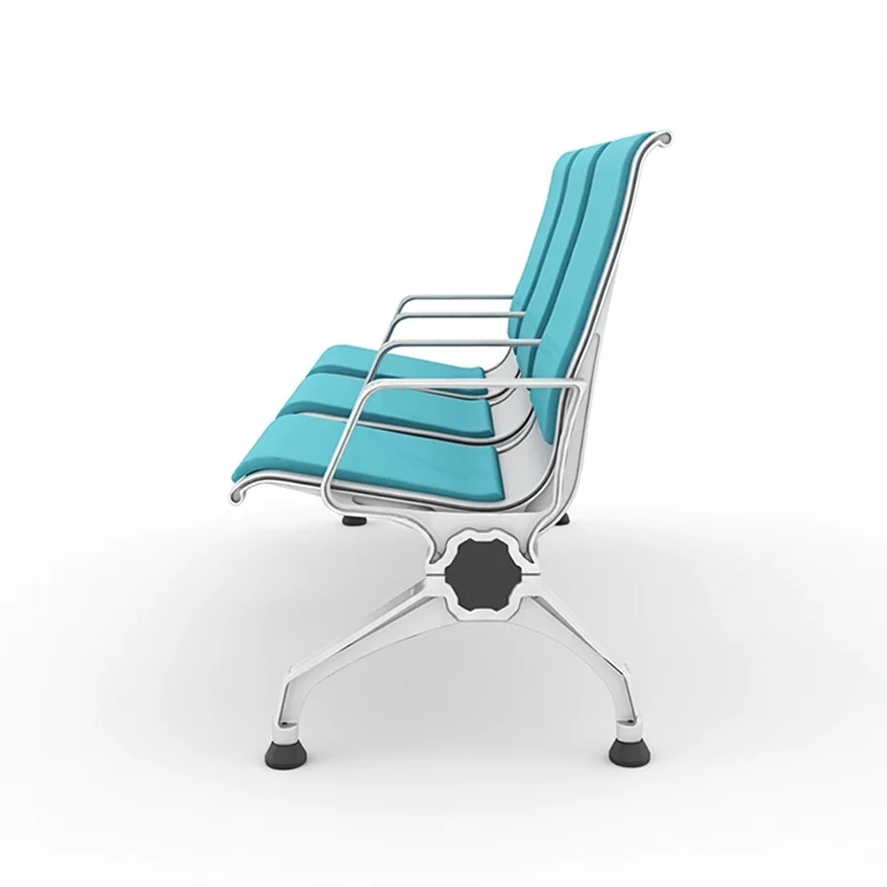 Anti pirate bus station chair without under seat gap for security.