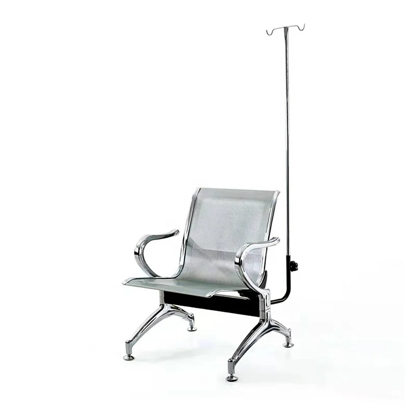 armrest detail on clinic triple seat chair with ergonomic grip and easy-clean pu cover.
