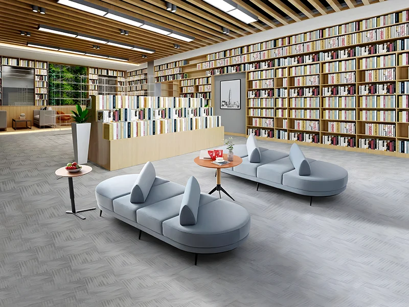 fabric three seater sofa for urgent care lobby with moisture barrier and heavy duty commercial frame