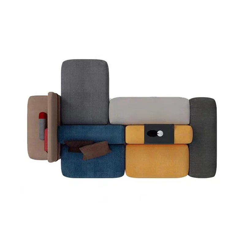 fabric 5 seater sofa for nursing home lobby and reception with fall prevention design and sturdy base