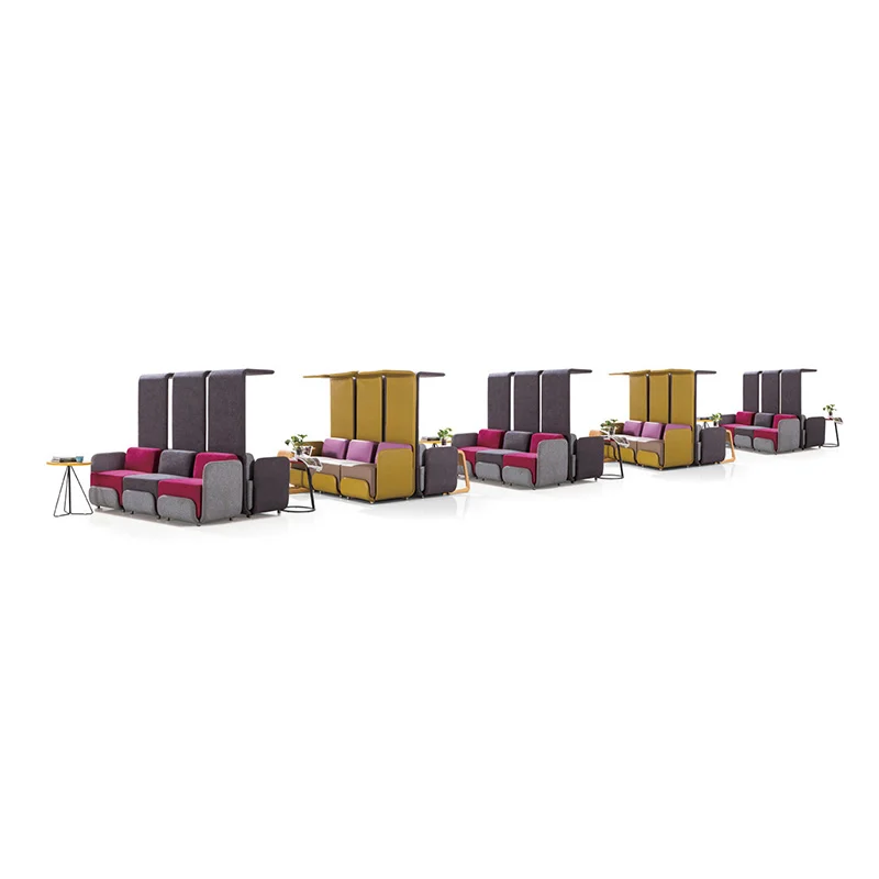 fabric 1 seater sofa for collaborative office space and huddle rooms with modern low back design