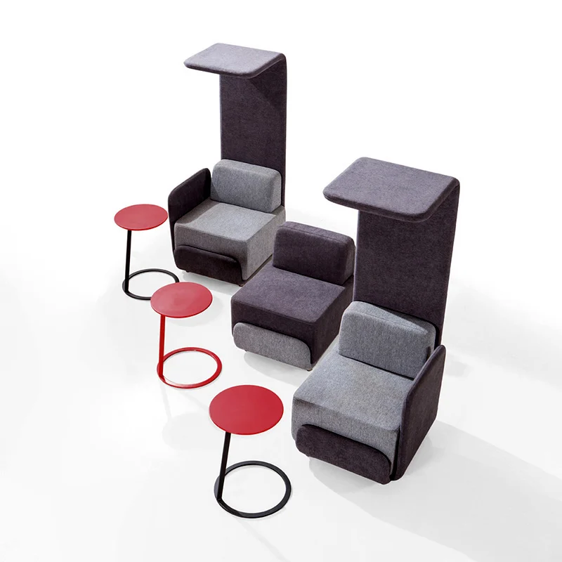 fabric 1 seater sofa for collaborative office space and huddle rooms with modern low back design