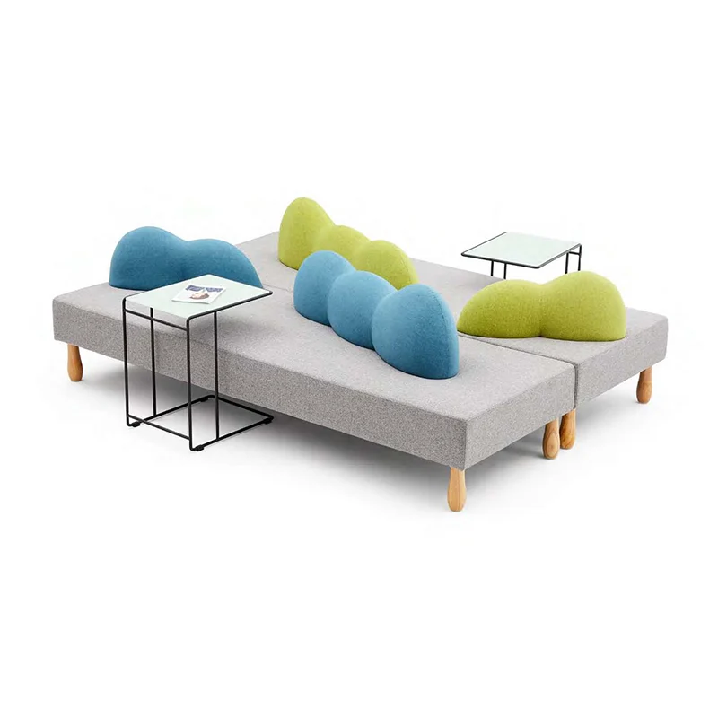 fabric modular bench seating for museum lobby with backless design for easy flow and visitor congregation spots