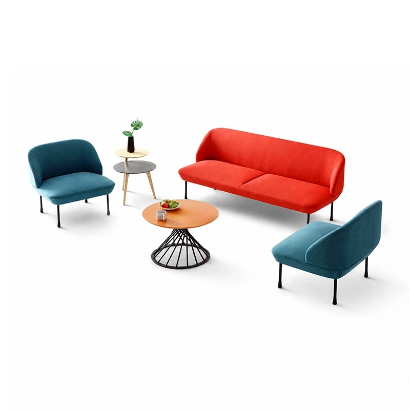 fabric modular booth for indoor food court seating with configurable pieces for various table configurations