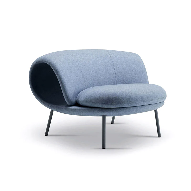 fabric modular puzzle seating for conference lounge with reconfigurable pieces for team discussions and workshops