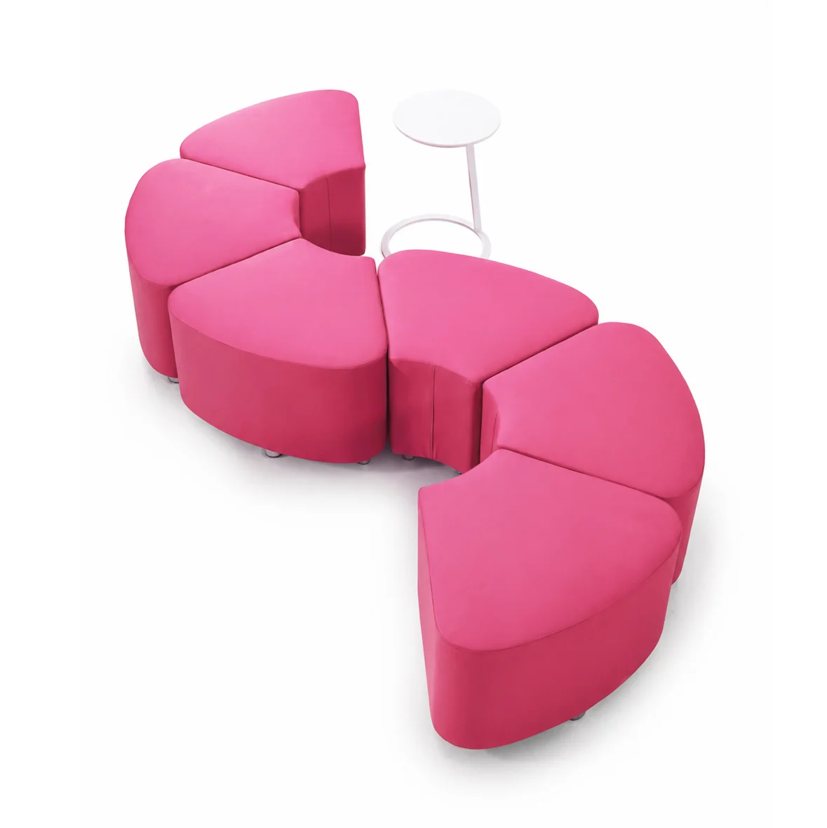 fabric modular seating for office lobby and visitor waiting area with modern low profile and bold color options