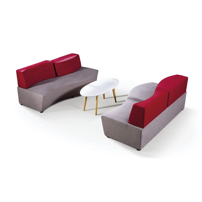 fabric nap sofa for office wellness room with flat reclining position and privacy headrest for power naps