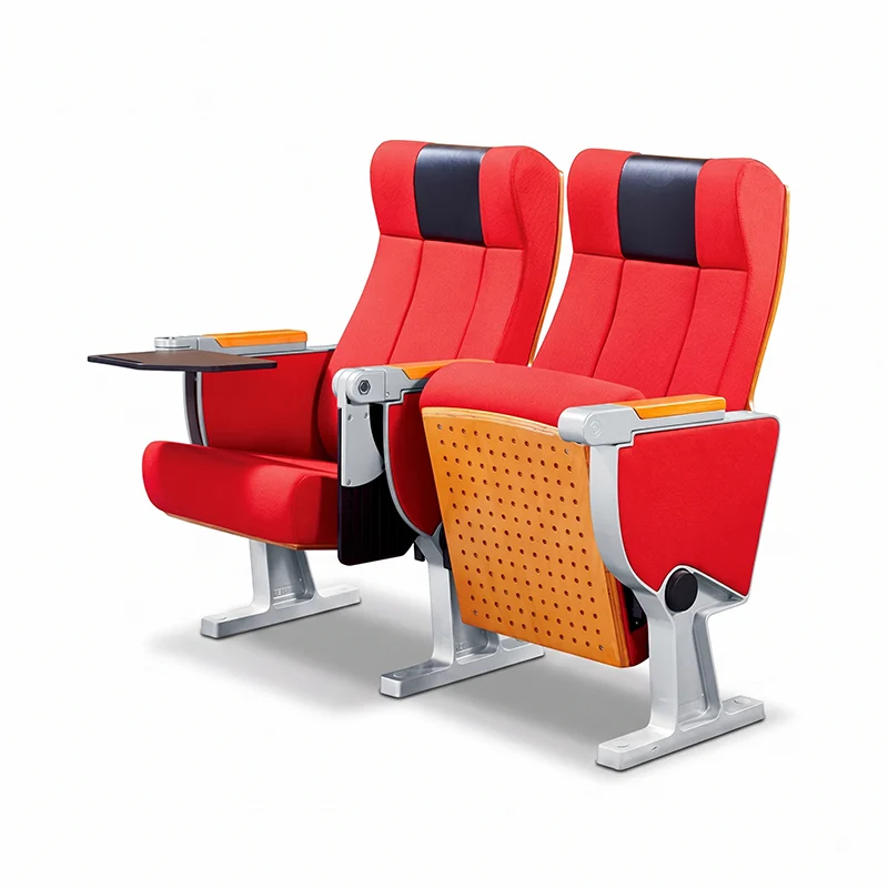 Easy clean vinyl auditorium chair for cinema with food and drink service.