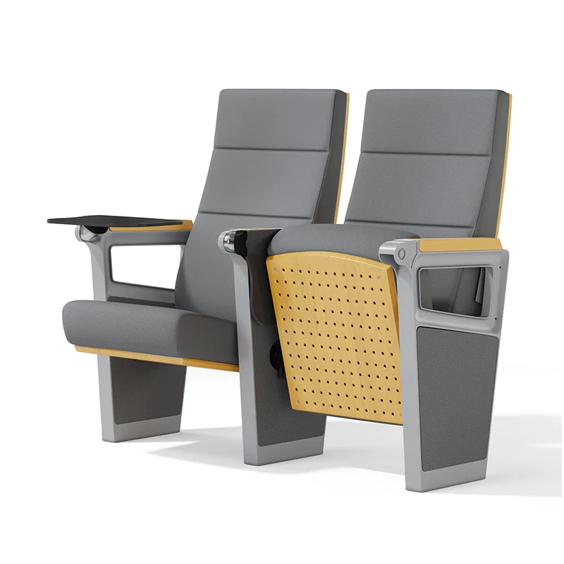Auditorium chair with folding system for space saving in multi purpose hall and school.