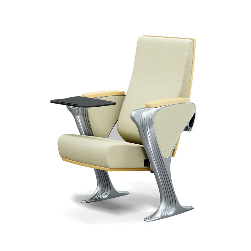 Auditorium chair with folding system for space saving in multi purpose hall and school.