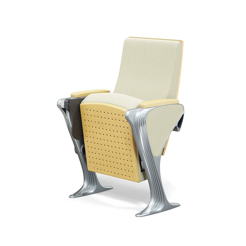 Auditorium chair with folding system for space saving in multi purpose hall and school.