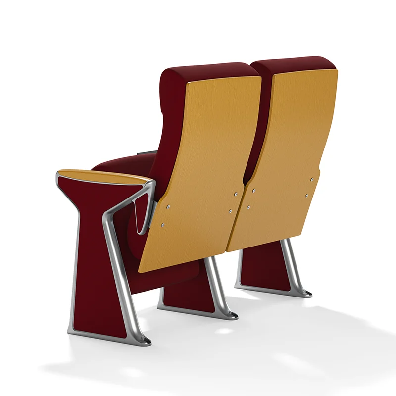 Complete auditorium seating chair with gravity lift for maintenance access.