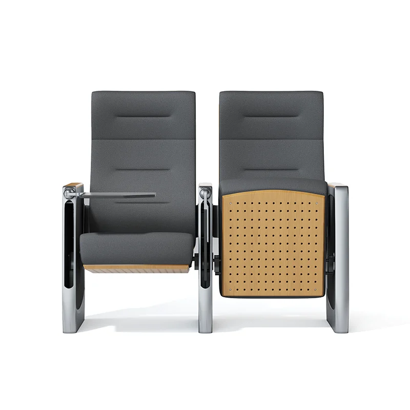 Auditorium chair with folding system for space saving in multi purpose hall and school.