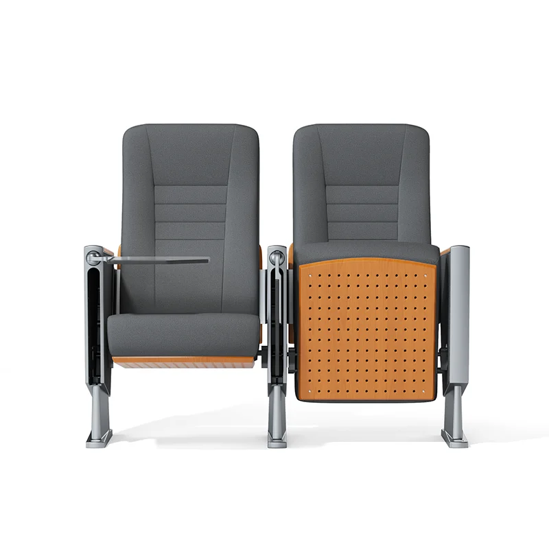 Auditorium chair with folding system for space saving in multi purpose hall and school.