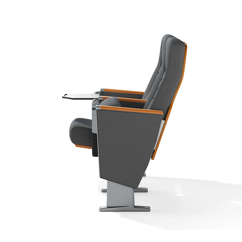 Auditorium chair with folding system for space saving in multi purpose hall and school.