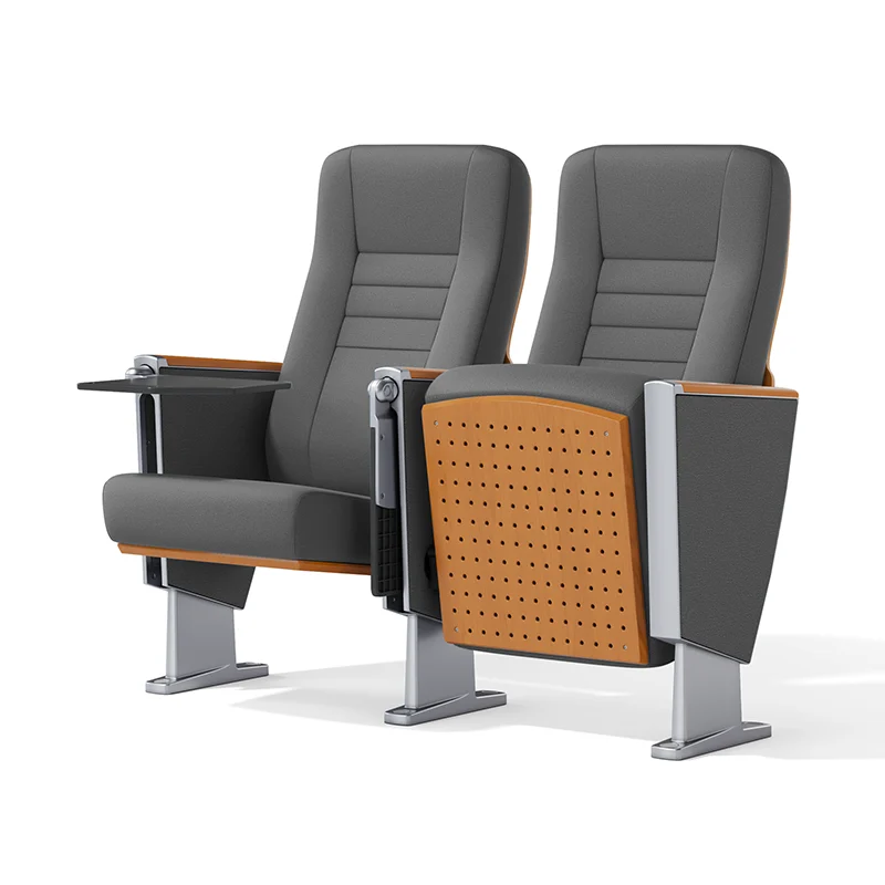 Auditorium chair with folding system for space saving in multi purpose hall and school.