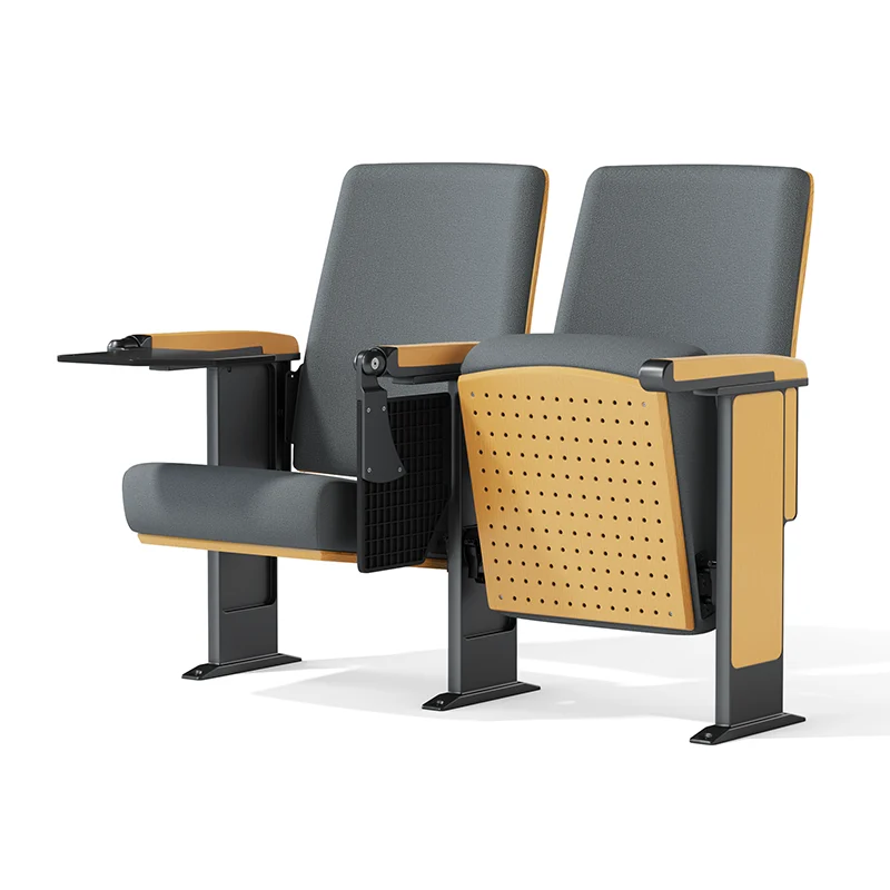 Auditorium chair with folding system for space saving in multi purpose hall and school.