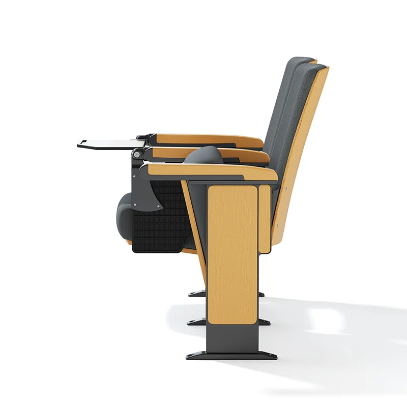 Auditorium chair with folding system for space saving in multi purpose hall and school.