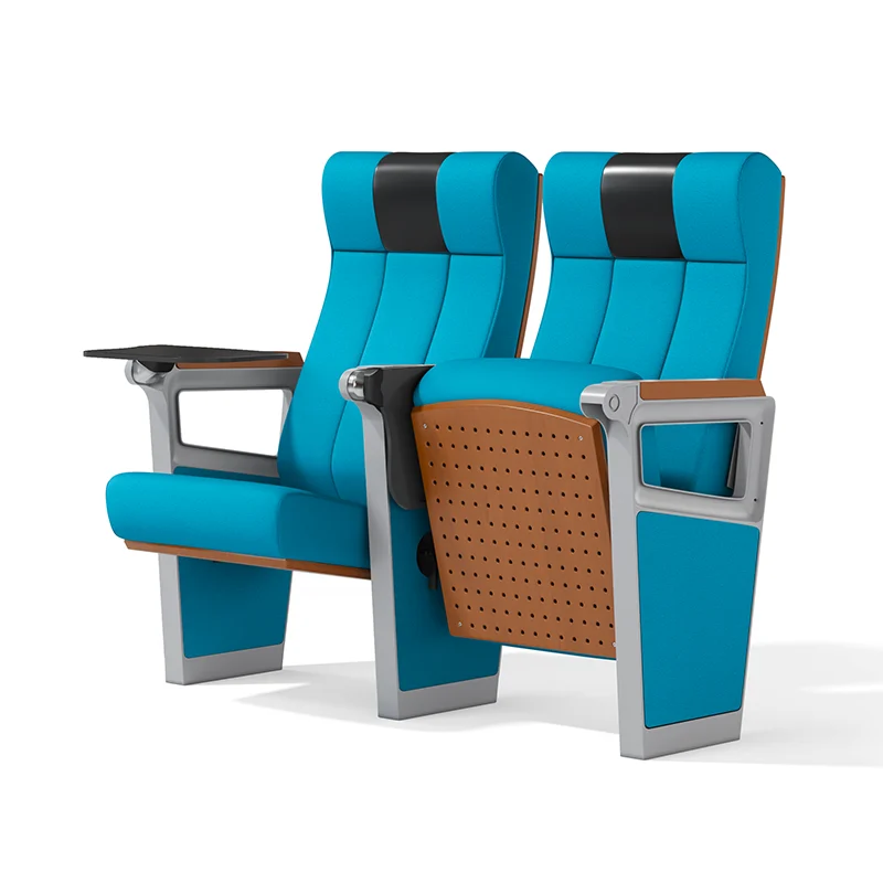 Fixed seat auditorium chair for permanent installation in performing arts venue.