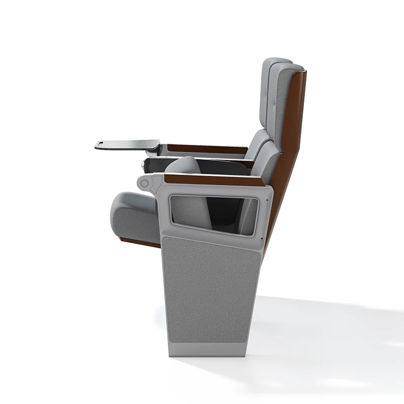 Fixed seat auditorium chair for permanent installation in performing arts venue.