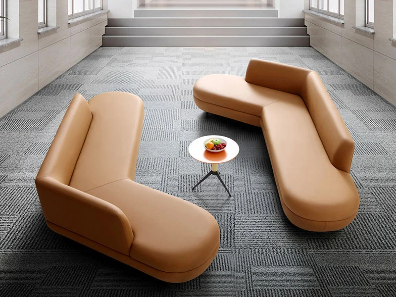 high back leather armchair for airport indoor lounge with privacy wings and footrest for relaxation