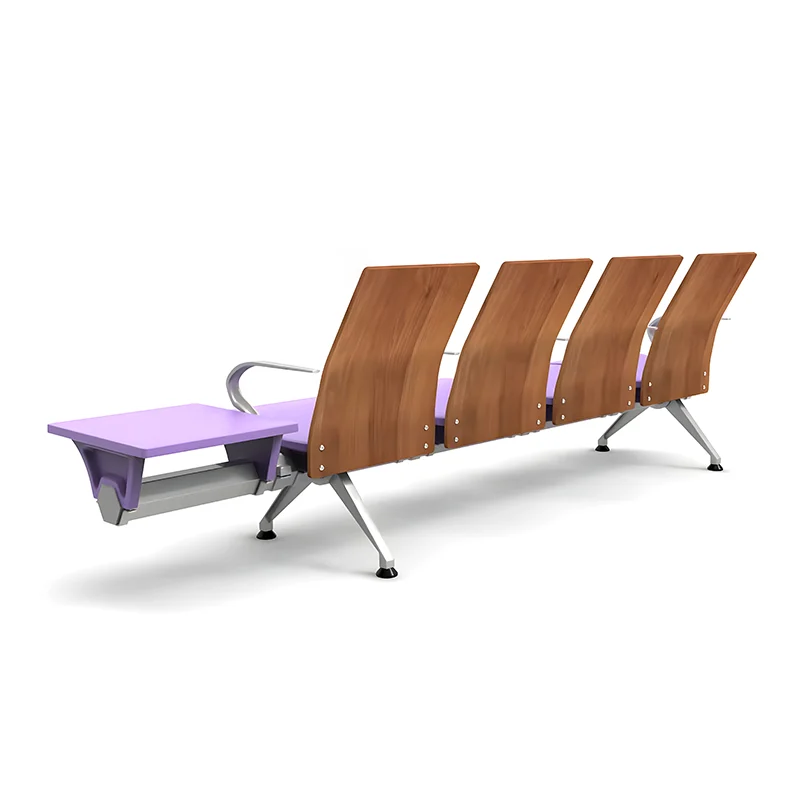 Airport chair with side tables and high backrest ,armrests and charging sockets.