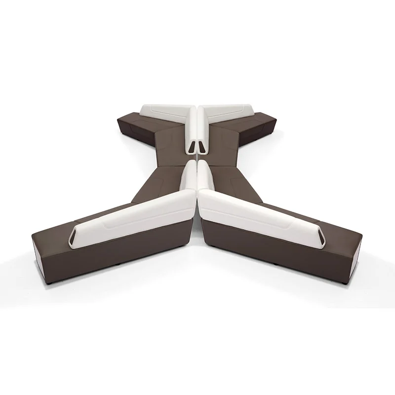 leather lounge sofa for breakout area in office meeting floor with casual design for employee collaboration