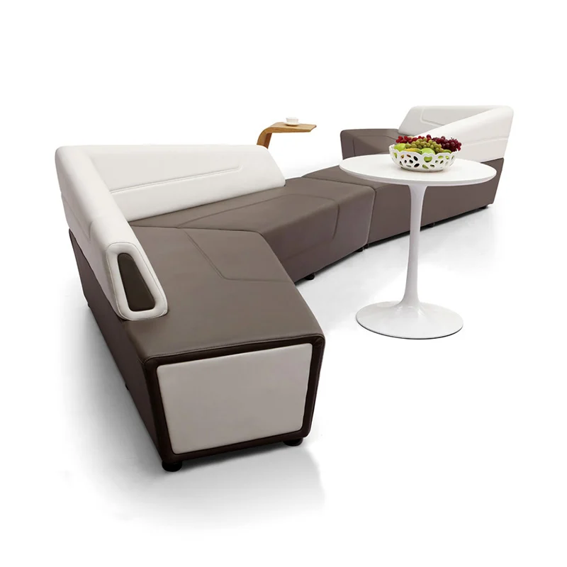 leather lounge sofa for breakout area in office meeting floor with casual design for employee collaboration