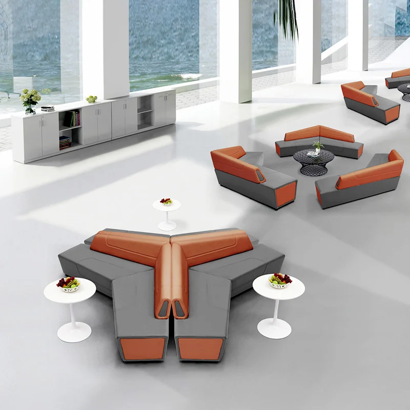 leather lounge sofa for breakout area in office meeting floor with casual design for employee collaboration