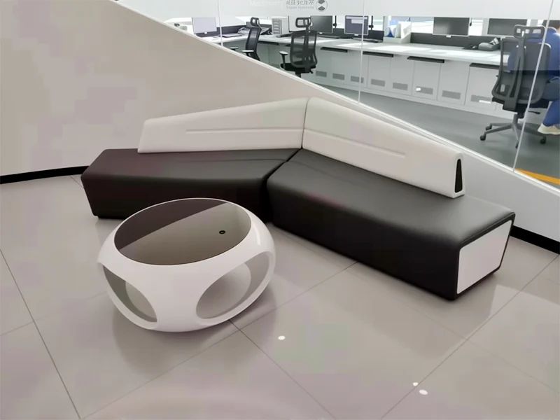 leather lounge sofa for breakout area in office meeting floor with casual design for employee collaboration