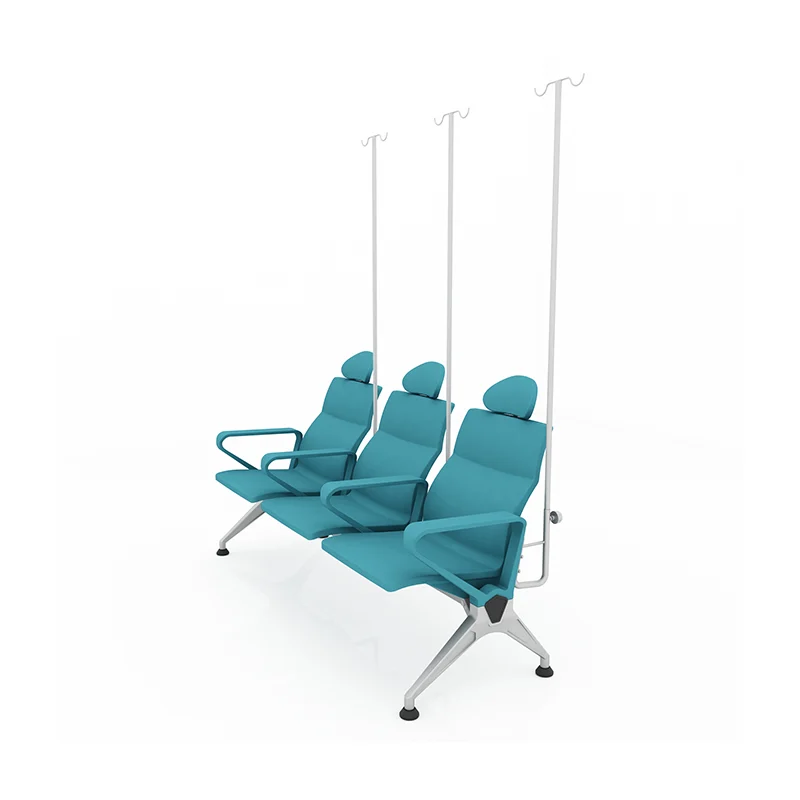 Medical waiting chair 3 seater for neutral tone hospital interior design.