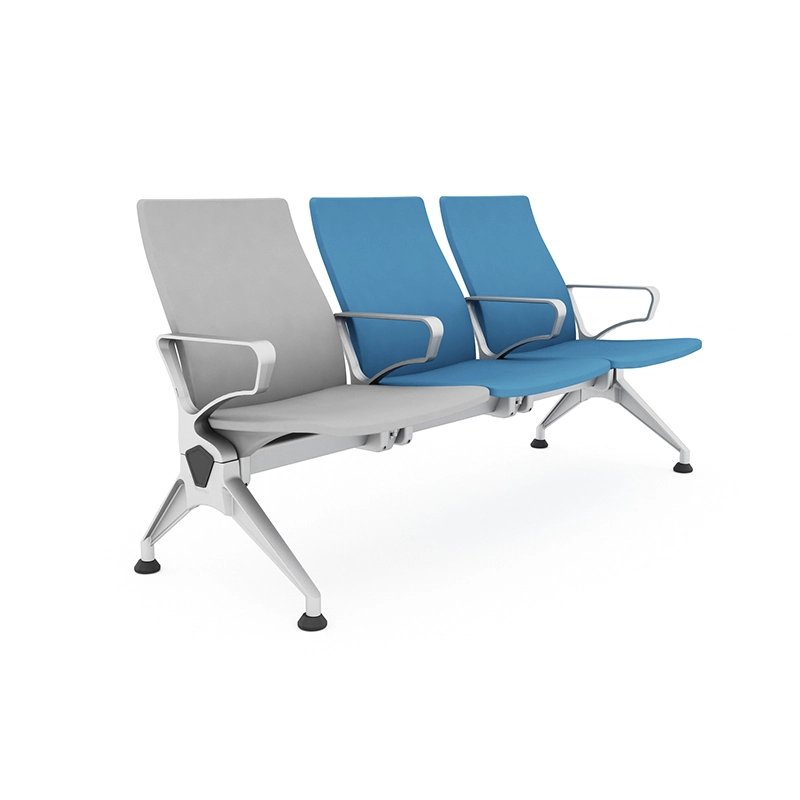Clinic corridor hospital waiting chair with slim profile for narrow hallway space.