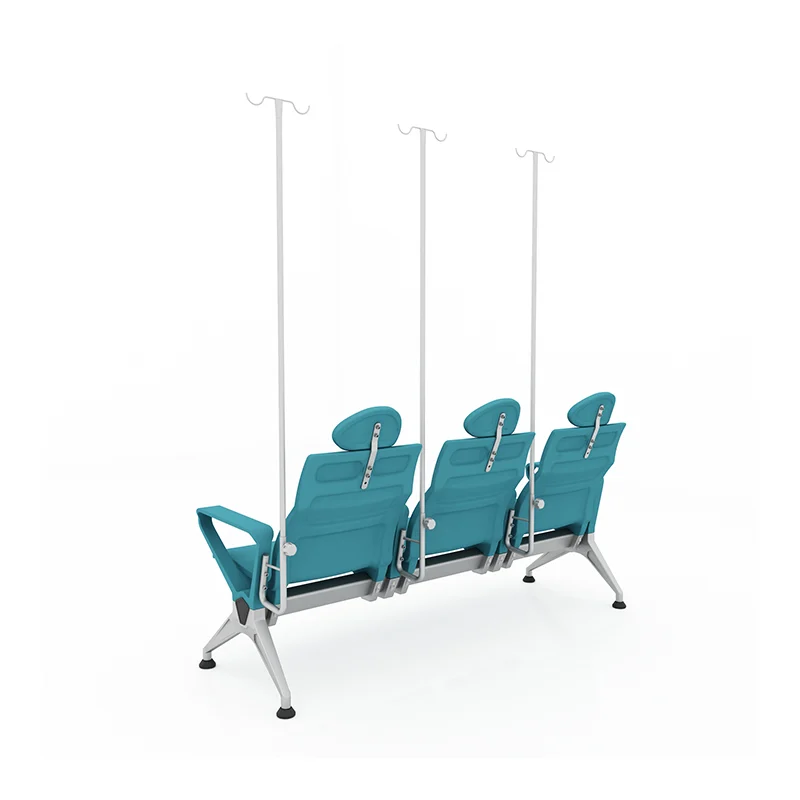 Outpatient clinic waiting chair with quick clean surface for high turnover rate.