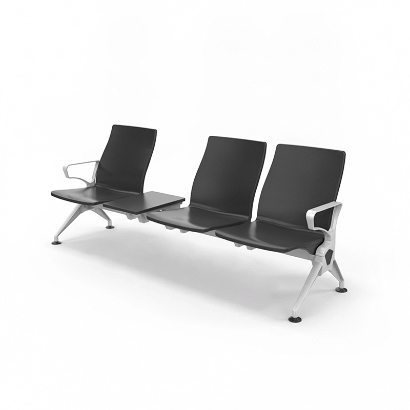 Medical waiting chair for laboratory area with stain resistant easy clean fabric.
