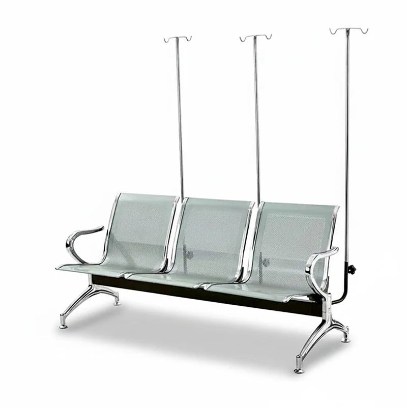 hospital emergency department waiting row with 3 seater chairs arranged for quick patient turnover.