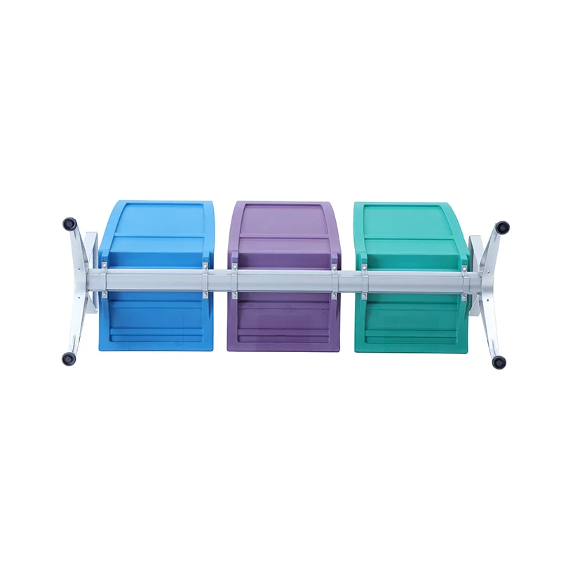 Hospital emergency room waiting chair with rapid clean surface for high patient turnover.