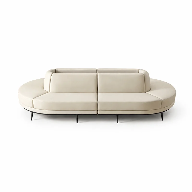 leather sofa for bank lobby customer waiting area with classic style and durable stitching for commercial use