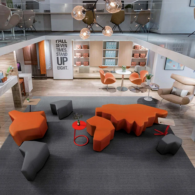 Fabric lounge sofa for breakout area in office meeting floor with casual design for employee collaboration