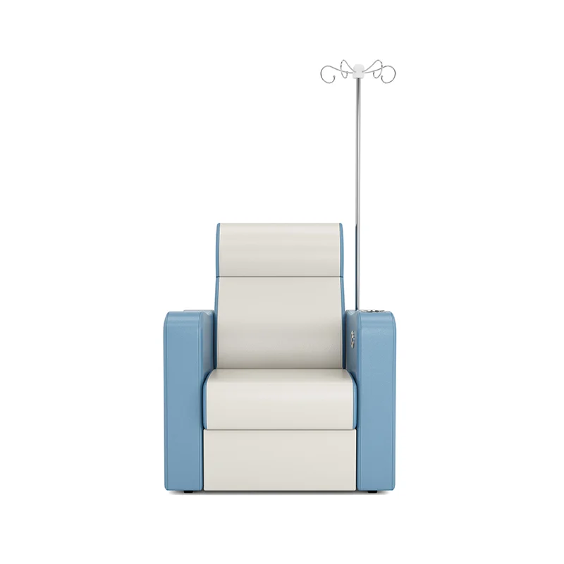medical waiting recliner designed for infusion use with easy-clean surfaces and sturdy frame.