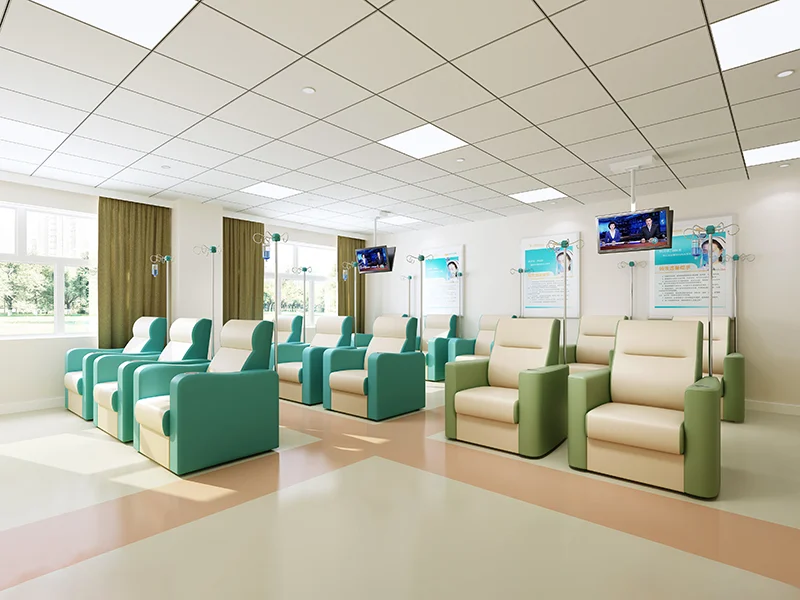 patient-recliner-backrest-reclined-angle patient recliner with backrest set at 45-degree reclined angle ideal for comfort during iv drip.
