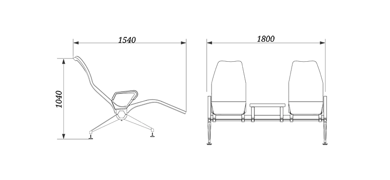 Vip Airport chair op2001 dimensions