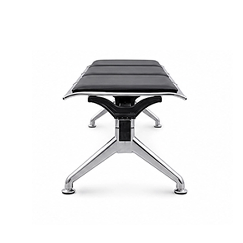 2-seat stainless steel railway station bench without armrests for platform seating. Heavy-duty commercial.