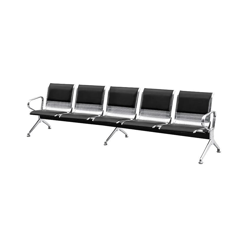 Train station cafeteria waiting bench with stain resistant surface for food area.