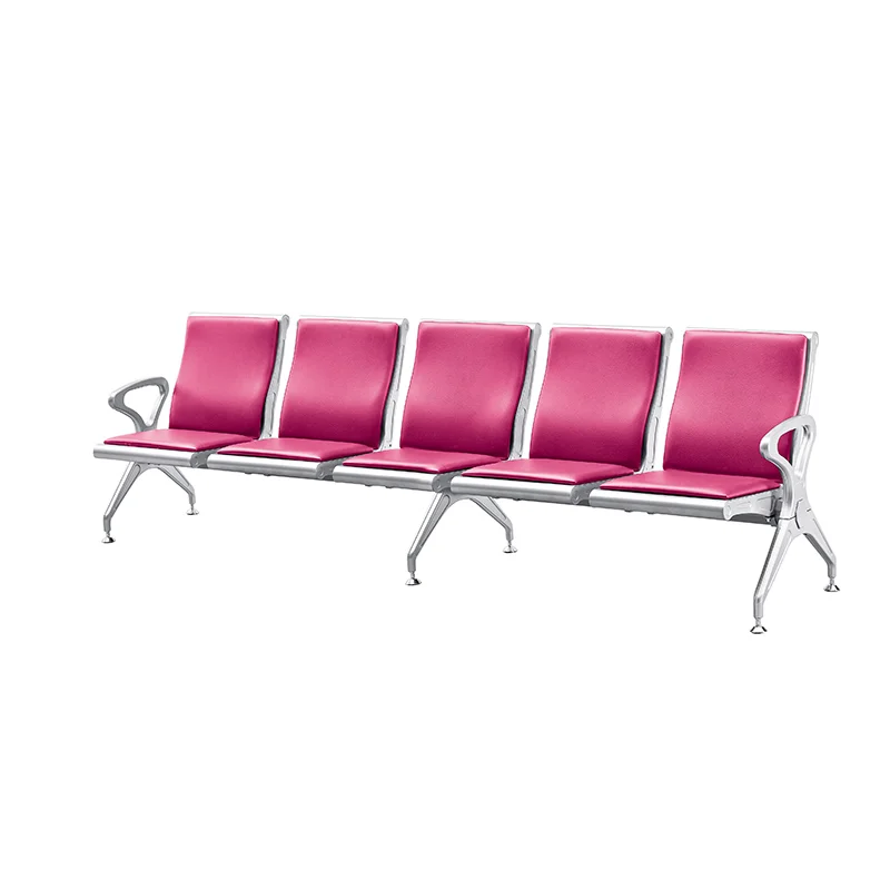Train station ticket office waiting chair with quick cleaning design for busy area.
