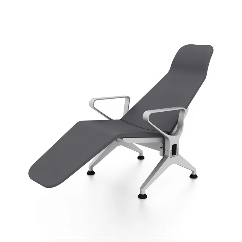 Completed waiting chair installation showing aligned row in waiting area.